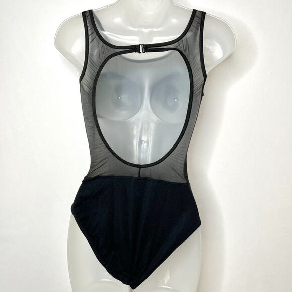 Vintage Yaz Wear Newport News Black Sheer Bodysuit Small - Picture 2 of 14